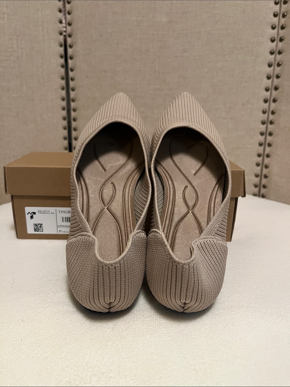 TINGRISE Women's Flats Shoes Pointed Toe Knit Ballet Comfortable size 8 - Picture 5 of 8
